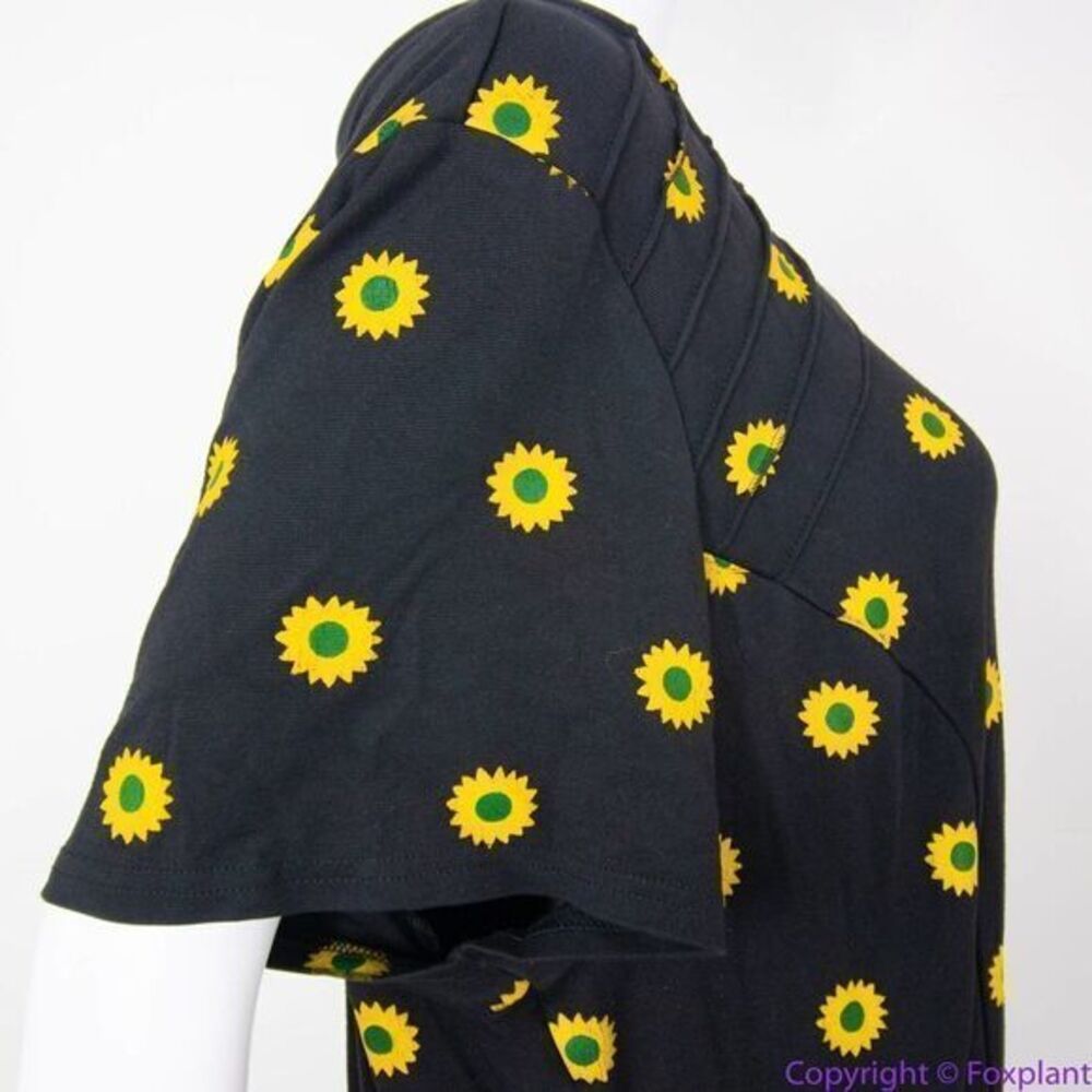 Unique Vintage X GB Gwynnie Bee Sunflower Black Dress, L - Picture 10 of 16